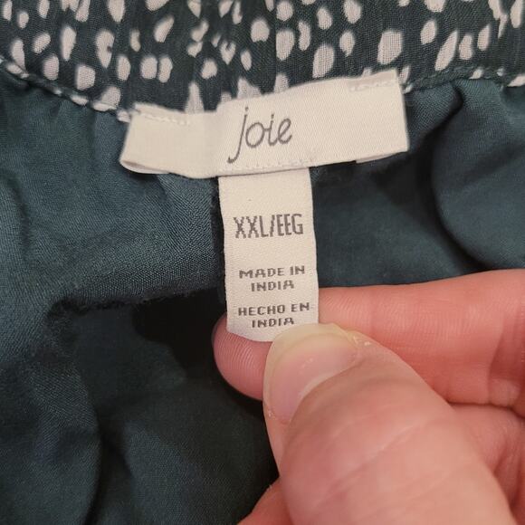 Joie Dress Women Size XXL Arctic Animal Leopard Print Balloon Sleeve Sheer Green - Picture 11 of 15